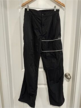 Black Women’s Nylon Track Style Pants with White Piping by Luxe to Kill Size 10